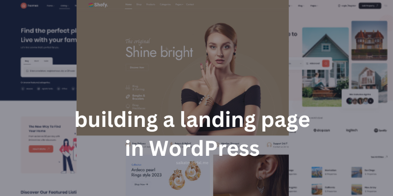 building a landing page in WordPress